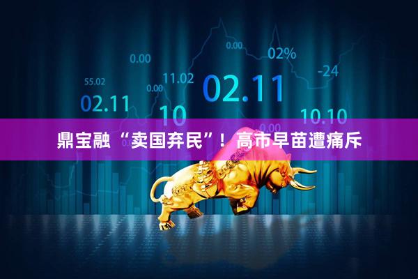 鼎宝融 “卖国弃民”！高市早苗遭痛斥